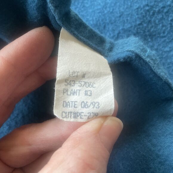 Vintage 1993 St John’s Bay Chamois Cloth Tea Blue Heavy Flannel Men’s XL Tall - Picture 6 of 14